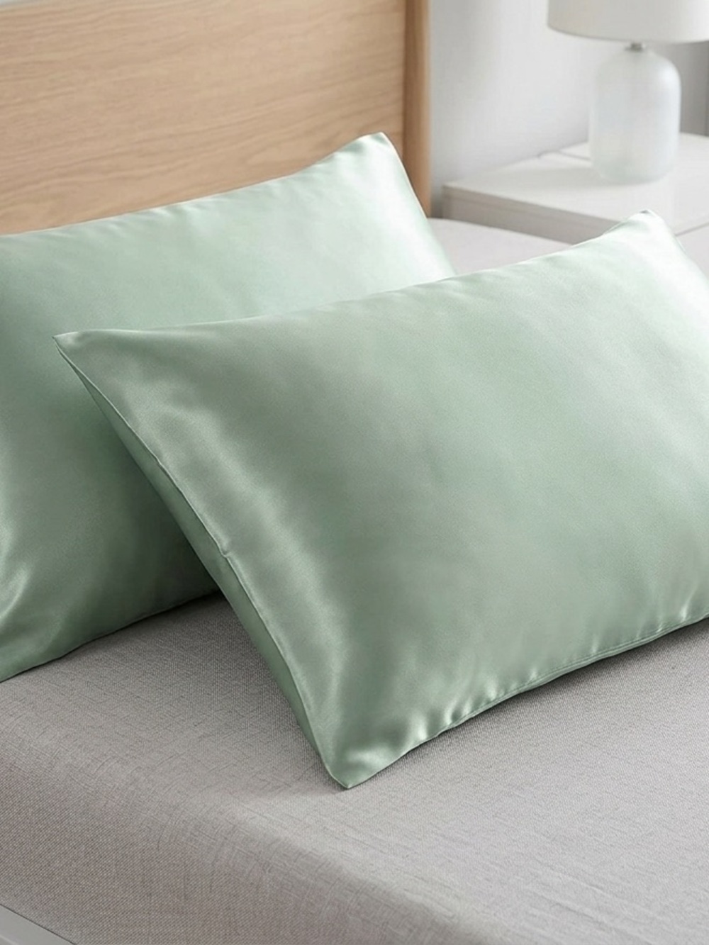Queen size Agua Green Satin Pillowcase - 1 pair - new in box